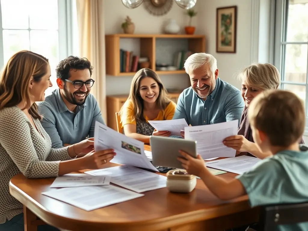 A South African family celebrating financial success, with a focus on tax savings and financial planning, highlighting the positive outcomes of sound financial advice.